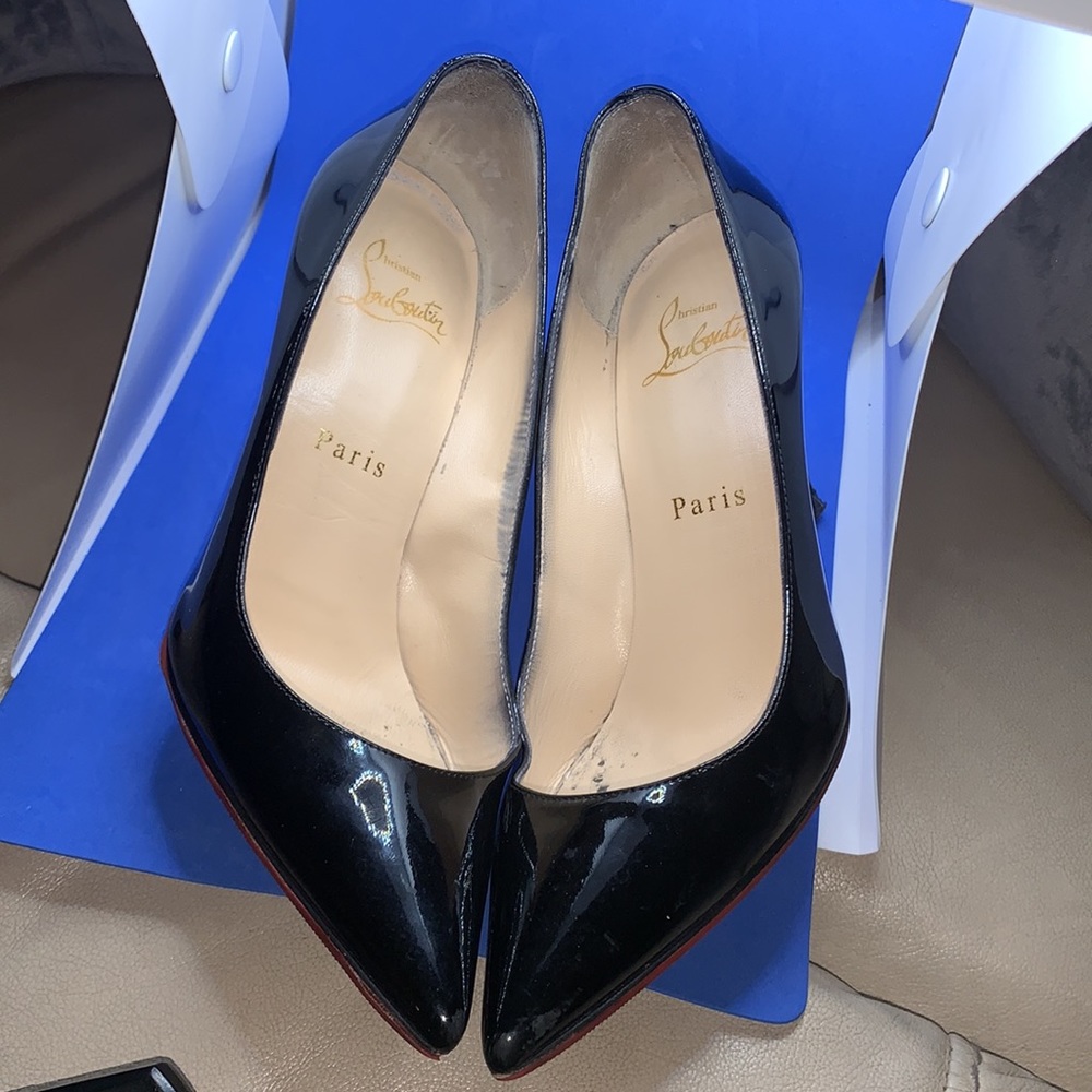 Christian Louboutin Decollete 554 100 Patent Pumps Heels 35 1/2 - Picture 10 of 12